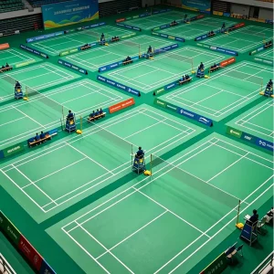 High Elasticity Modern PVC Non Slip Eco Friendly Badminton Court Flooring Professional Indoor Sports Floor Roll Competition Gym
