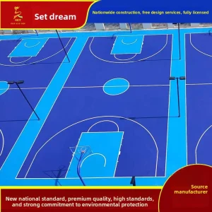 High Elasticity Polyurethane PVC Flooring Basketball Court Coating 3 15mm Thick Wear Resistant Environmentally