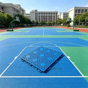 High Friction Interlocking Plastic Floor Prevent Slip When Sweaty Outdoor Basketball Competition Court Tile