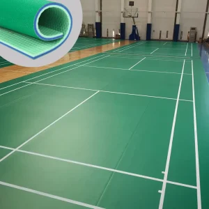 High Level Wear Resistance Indoor PVC Badminton Court Rubber Sport Floor Synthetic Badminton Floor Mat for Gymnasium Sport Club