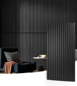 High NRC Akupanel PET Wood Veneer MDF Slat Acoustic Ceiling Panels