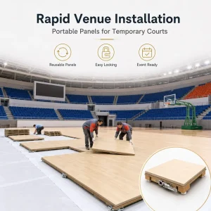 High Performance Basketball Ball Rebound Professional Indoor Court Solid Maple Wood Interlocking Floor Tiles 22mm Thick Shock