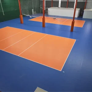 High Performance Wear resistant 6mm Volleyball Court Mat Crystal Cloud Texture Indoor PVC Flooring for Volleyball Gymnasium