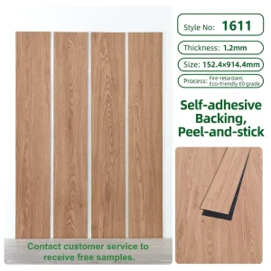 High Quality E0 Grade Eco-friendly 1.2mm LVT Self-adhesive Wood Grain Vinyl Plank PVC Flooring Modern Bedroom Hotel Use