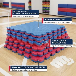 High Quality EVA Taekwondo Mat For Martial Arts Studio Dojo Training Floor Tatami Pattern Wear Resistant Covering Solution