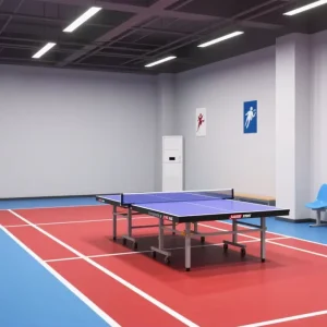 High Quality Elastic Anti Slip PVC Indoor Sports Flooring Table Tennis Court Floor Mat
