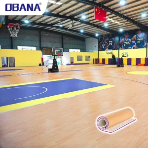 High Quality Indoor Basketball Gym Flooring PVC Vinyl Parquet Floor for Basketball Volleyball Multipurpose Sports Court