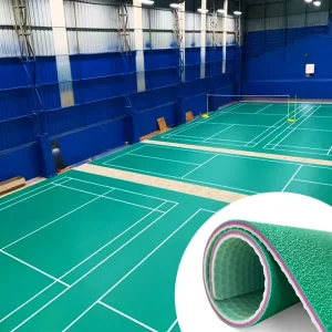 High Quality Anti-Slip Fireproof Waterproof Durable Crystal Sand Grain PVC Flooring for Indoor Volleyball Pickleball Courts