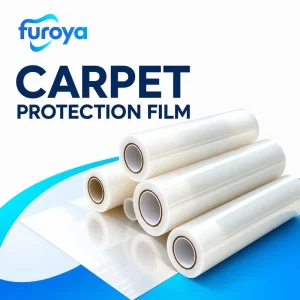 High Quality Self Adhesive LLDPE Soft High Gloss Protective Film for Carpet and Floor Covering 300m Rolls
