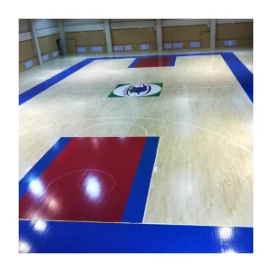 Rubber Floor for Basketball Courts Shock Pads FIBA Approved Flooring Badminton Solid Wood Portable and Fixed System