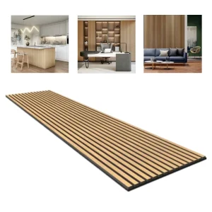 High Quality Sound Absorbing Akupanel Wood Acoustic Wall Panel MDF Slat Natural Oak Veneer Acoustic Panel with PET Felt Panel