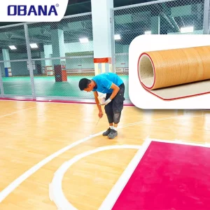 High Quality Synthetic PVC Sports Court Flooring for Basketball & Badminton Courts Backyard Use 4.5mm Thick Soft & Durable