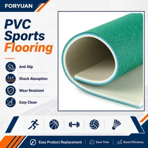 High Quality Waterproof Wear Resistant 6mm Indoor Sports Court PVC Flooring Roll Vinyl for Gym