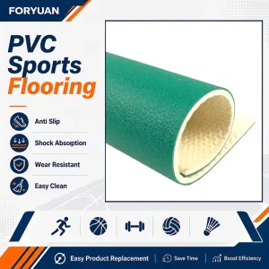 High Rebound Wear Resistant PVC Sponge Sport Flooring for Indoor and Outdoor Sport Court