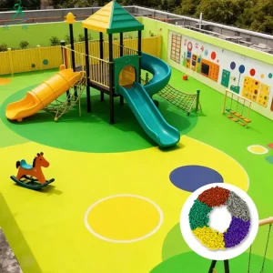 High Strength Elastic Eco Friendly EPDM Rubber Granules 10% 13% 15% Polymer Content Anti Bacterial Shock Absorption Flooring