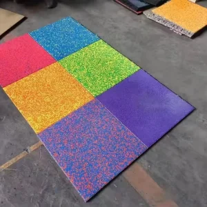 Higher Density Outdoor Rubber Tiles Playground Gym Mat Tiles Pure 5mm EPDM Layer Rubber Flooring Sports