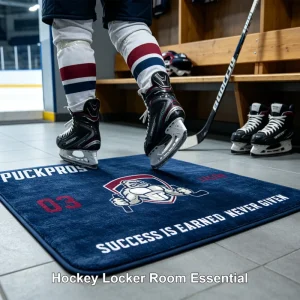 Hockey Dressing Mat Custom Logo Waterproof Anti-Dust Indoor Sports Doormat