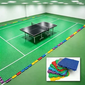 Hollow Drainage Interlocking Floor Tiles with Quick Water Drainage for Outdoor Table Tennis Courts