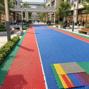 Hollow PP Interlocking Modular Floor Tiles for Outdoor Playgrounds, Moisture-Resistant