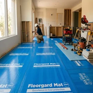 Home DIY Clear Plastic Floor Protection Roll and Carpet Protector for Renovation and Repair Work