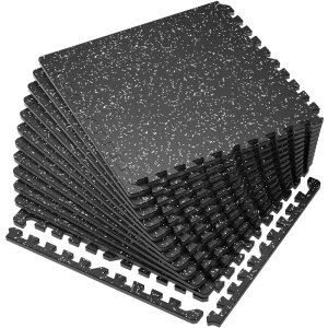 Home Fitness Puzzle Rubber Flooring Tiles 14Mm Rubber Eva Gym Mat Flooring 60Cm Anti Slip Interlocking Gym Mat Tiles