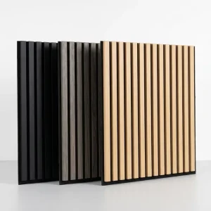 Home Interior Decor Wooden Slat Polyester Acoustic Ceiling Panels Soundproof Wood Wall Panels