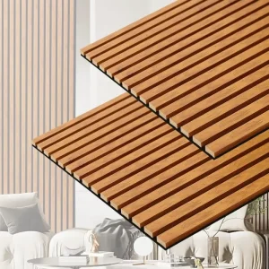 Homes Decorations Wall Panel Boards Sound Proofing Wooden Slat Polyester Acoustic Wall Design Panels Panneau Acoustique