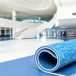 Homogeneous PVC Flooring Roll Commercial Vinyl Floor Covering for Hospital School and Office Buildings