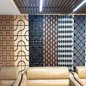 Hospital Hotel Soundproofing Panels Modern Design Fireproof Waterproof Slatted Wall Decor for Living Room Kitchen