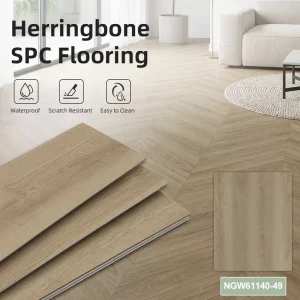Hot Selling Herringbone Pattern UV Coating SPC Waterproof Flooring SPC Click Vinyl Flooring for Living Room Villa