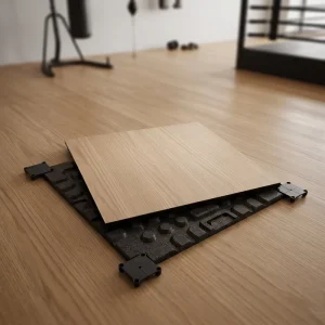 Hot Selling Top Quality Rubber Floor Tiles Shock Absorption Wooden PVC Rubber Floor Mat for Gym