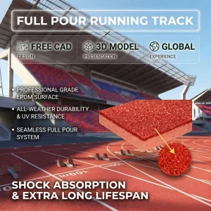IAAF Certified Full PU Running Track 13mm Athletic Track Surface Sports Flooring