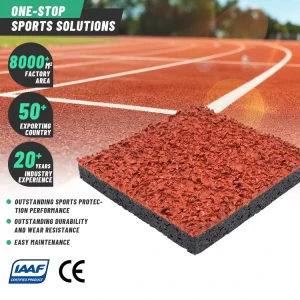 IAAF-Certified PU/EPDM Rubber 13 mm Sandwich Tartan Running Track for Schools and Stadiums