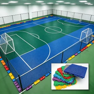 Impact-Buffering PP Interlocking Football Court Floor Tiles for Outdoor Training