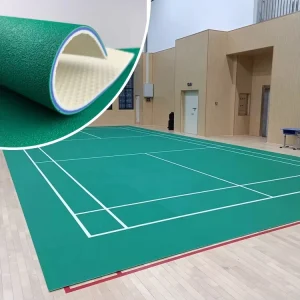 In Stock Wood Grain Diamond Pattern 3.5 8mm Thick PVC Sports Floor Indoor Internal Futsal Badminton Basketball Court Flooring