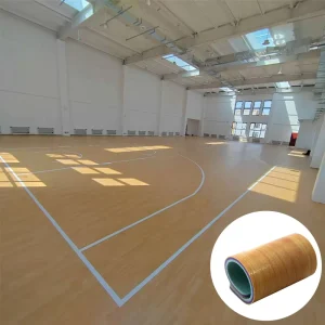 Indoor Anti-Slip Woodgrain PVC Basketball Court Sports Flooring