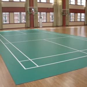 Indoor BWF Approved PVC Badminton Court Flooring with UV Coating and Gem Pattern ISO9001 & ISO14001 Certified