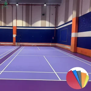 Indoor Badminton Court PVC Vinyl Anti-Slip Flooring 4 mm to 8 mm Rolling Mat for Pickleball, Volleyball, and Basketball