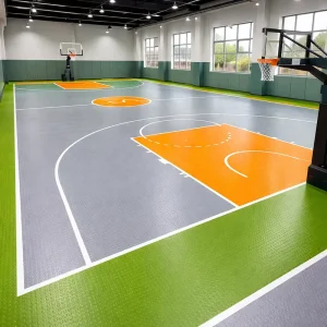Indoor Basketball Court PVC Sports Flooring Roll Anti Slip Vinyl Gym Floor Shock Absorption Sports Court Flooring