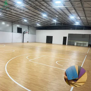 Indoor Basketball Court Wood Grain PVC Eco Friendly Shock Absorption Anti Slip Cushion Rolling Floor Sports Court Mat for Tennis