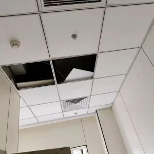 Indoor Ceiling Panels Design Square Fibreglass Acoustic High Sound Absorpti on Grid Installati Soundproof and