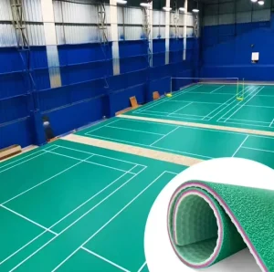 Indoor Court PVC Rubber Floor Mat 10mm Pile Height Commercial Sports Flooring for Badminton & Tennis Indoor Court PVC Floor