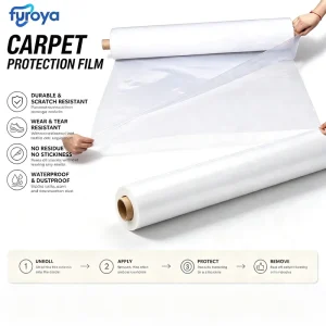 Indoor Floor Preservation Plastic Film for Carpet During Decoration Process Waterproof and Transparent