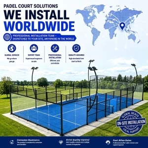 Indoor Outdoor Customizable Panoramic Padel Court High Temp Humidity Resistant Paddle Pitch