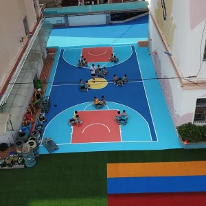 Indoor Outdoor Elastic PU Silicon Rubber Sport Floor Basketball Court Tennis Volleyball Court Surface Coating Shock Absorption