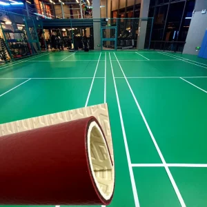 Indoor PVC Badminton Court Flooring, Resilient, for Gyms and Competitions