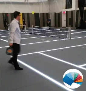 Indoor PVC Court Flooring, 6mm Thick, Shock Absorption, Rolling, for Pickleball, Tennis, and Volleyball