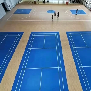 Indoor PVC Rolling Floor Customized Anti Slip Eco Friendly Sports Court Flooring for Basketball Badminton Tennis Court Sports