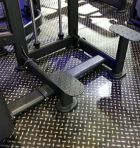 Indoor PVC Sports Flooring for Basketball Gym Steel Plate Pattern 3.0mm