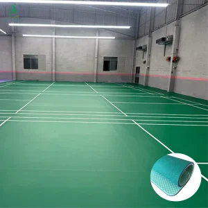 Indoor PVC Vinyl Sports Floor Eco-Friendly Anti-Slip Shock-absorption Sports Court Flooring Carpet Rolling Mat Badminton